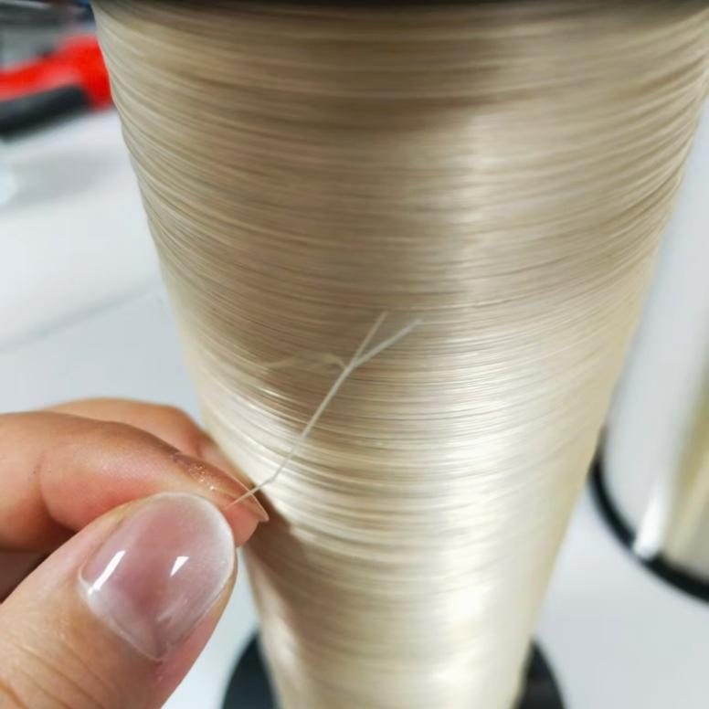 Close-up of fiber wire for FPV drones.
